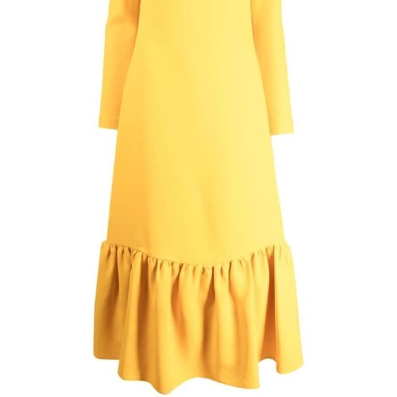 NEW Giambattista Valli Twist-front midi dress yellow - size 48 (US 12/XL) - Picture 6 of 12